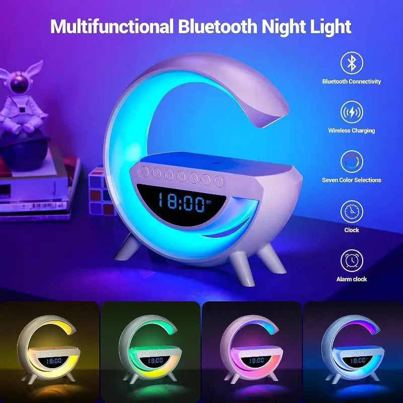 BT-3401 LED Display Wireless Phone Charger Bluetooth Speaker With Seven Color Selections, Alarm Clock, FM Radio pakdukan