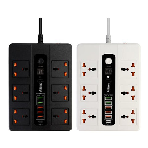 Ultra High Speed Socket Bkl-11 Sockets 5 Usb 1 Bd 2 Meter 3000 Watts Power Socket (random Color)