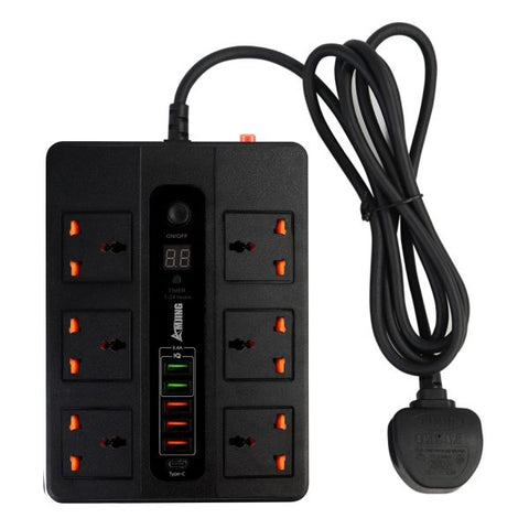 Ultra High Speed Socket Bkl-11 Sockets 5 Usb 1 Bd 2 Meter 3000 Watts Power Socket (random Color)