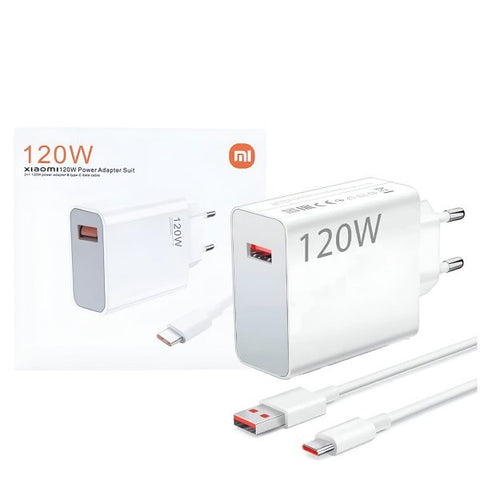 Xiaomi 120w Eu Plug Qc3.0 Fast Quick Wall Charger With Cable